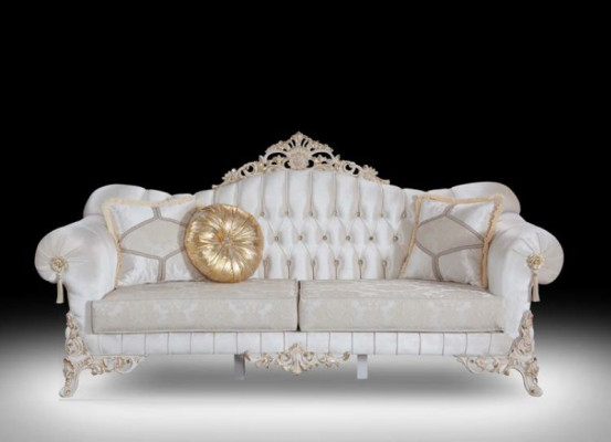 Luxurious sofa set for the living room in Classic n style in the color White