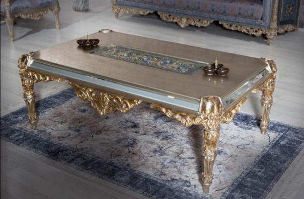 Baroque Sofa Chesterfield 3+1 Seater Coffee table Sofa set Furniture Upholstery