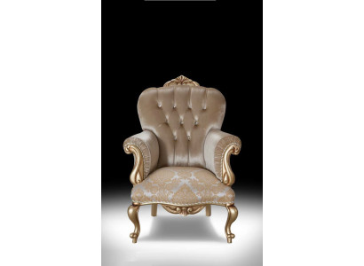 Classic r Armchair with beige decor and Chesterfield design for the living room