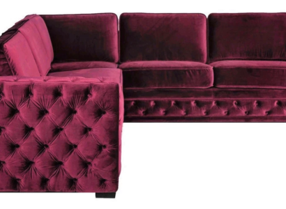 Purple chesterfield couch luxury velvet fabric couchen sofa set buttons upholstery new