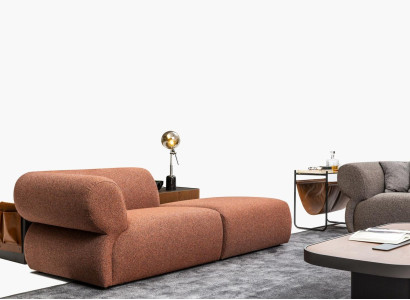 Brown Upholstery Three Seater Luxury Living room Sofa Modern Design Couch