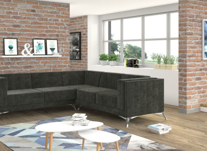Living landscape Corner sofa L-shape Sofa Couch Deco Design Couch Textile Modern