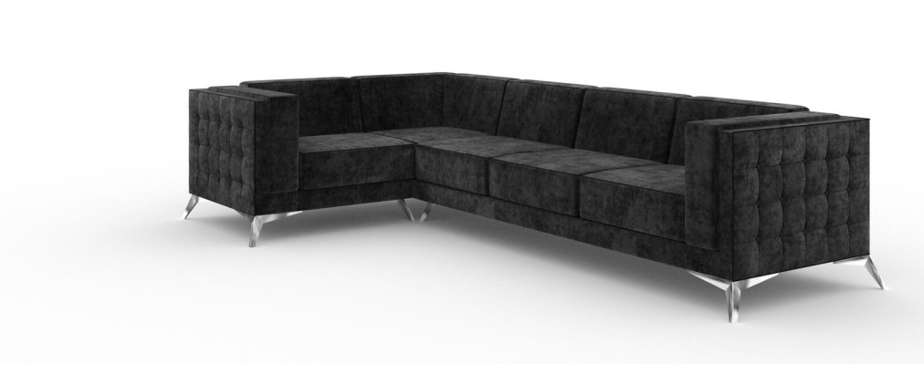 Chesterfield Corner sofa L-shape Fabric Design Couch Upholstery Seat Textile Sofa Corner new