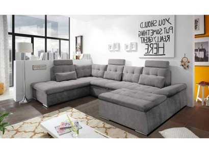Corner sofa U-shape Sofa Living landscape Suite Bed function Upholstery Design