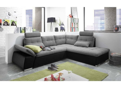 Corner sofa L-shape Sofa Couch Design Upholstery Modern Leather Textile Bed function