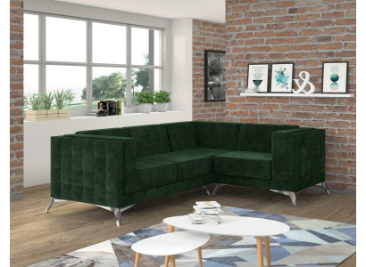 Corner sofa L-shape Sofa Couch Design Couches Upholstery Textile Modern Corner Suite Green