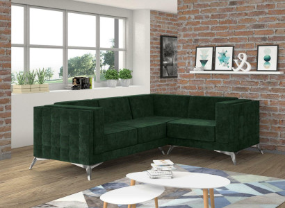Corner sofa L-shape Sofa Couch Design Couches Upholstery Textile Modern Corner Suite Green