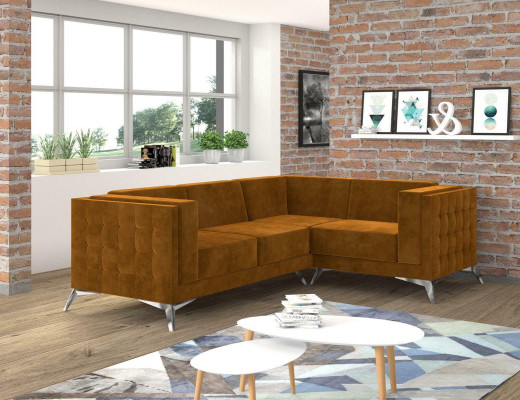 Corner sofa L-shape Designer Sofa Couch Upholstery Seat Suite Fabric Living landscape
