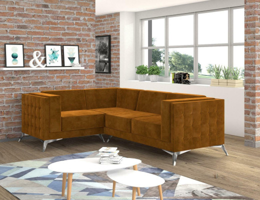 Corner sofa L-shape Designer Sofa Couch Upholstery Seat Suite Fabric Living landscape