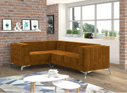 Corner sofa L-shape Designer Sofa Couch Upholstery Seat Suite Fabric Living landscape