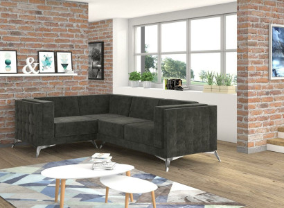 Chesterfield Corner sofa L-shape Fabric Couch Design Upholstery Seat Textile Sofa Corner new