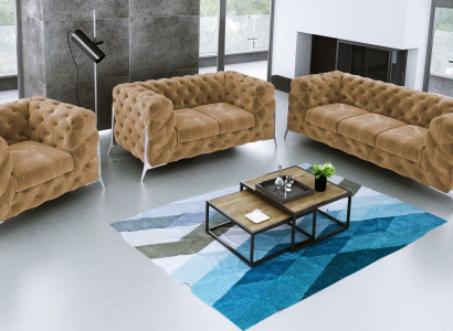 Designer Chesterfield Sofa Set Sofa Couch Upholstery Set 321 Seater Velvet Set