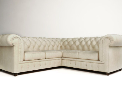 Chesterfield Corner sofa L-shape Fabric Design Couch Upholstery Seat Sofa Textile