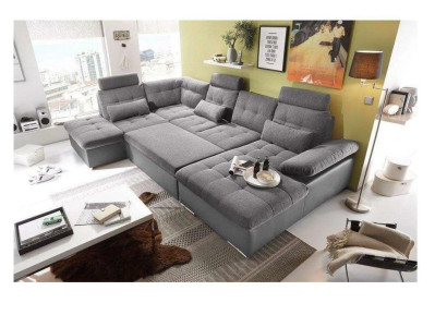Design Corner sofa Fabric L-shape Bed function Couch Upholstery Corner Modern