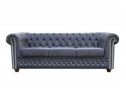 Chesterfield Leather Sofa Sofa Couch Upholstery Suite 3+1 Bed function Sofa bed