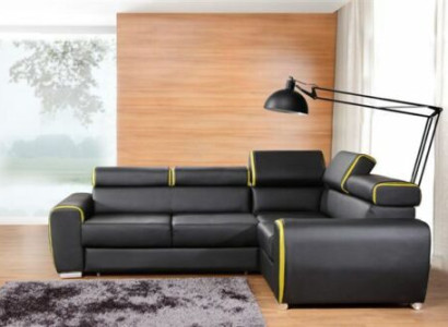 Design Corner sofa L-shape Bed function Couch Leather Textile Sofas Couches
