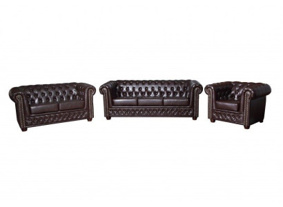 Chesterfield Leather Sofa Set Sofa Couch Upholstery Seat Sofas Sets new