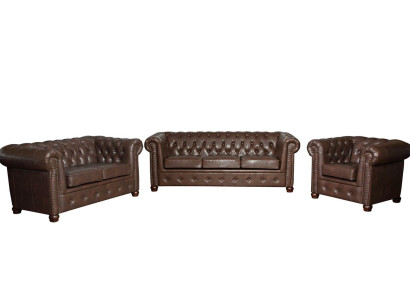 Leather sofa couch sofa set set 3+2 seater suite design sofa Chesterfield