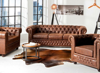 Sofa set 3+2 Seater new Set Design Sofas Upholstery Deco Couches Leather