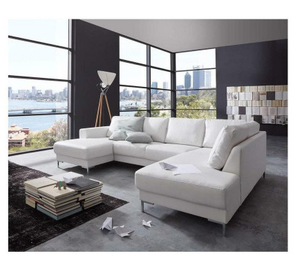 Sofa Couch Upholstery Suite Living landscape Design Corner sofa Leather U-shape