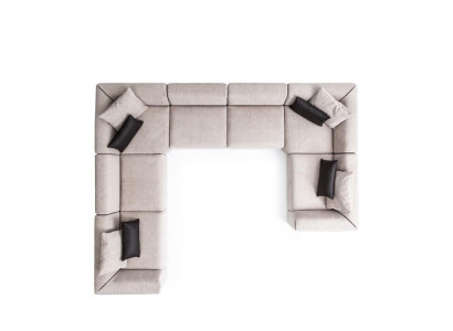 Corner sofa U-shape Living room Sofa Couch Beige upholstered sofa Living landscape
