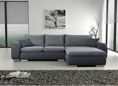 Corner sofa Bed function Couch Gray Upholstery Couches Textile Sofas Sofa