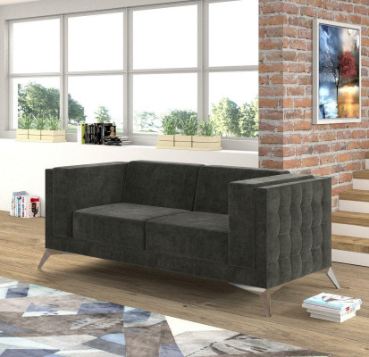 Chesterfield Couch Sofa Upholstery 2 Seater Couches Seat Suite Sofas Gray new