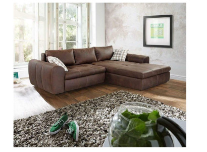 Big Sofa Couch Corner sofa Vintage xxl Upholstery Corner Suite Fabric Living landscape