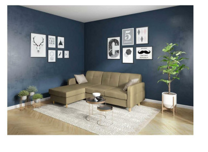 Corner sofa L-shape Sofa Living landscape Suite Upholstery Design Bed function Modern