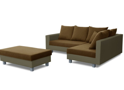 Sofa L-shape Leather sofa Textile Couch Living landscape Corner sofa Suite Upholstery