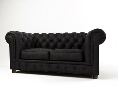 Design Chesterfield Sofa 2 Seater Couch Upholstery Leather Sofas Living room