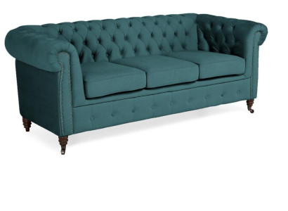 Classic Chesterfield Furniture Three Seater Couch Textile Sofa Elegant Design