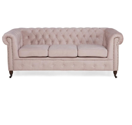 Classic Chesterfield Furniture 3 Seater Couch Textile Fabric Sofa Noble Design new
