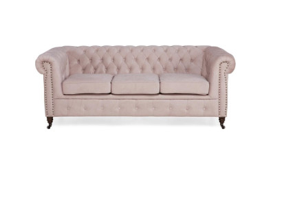Classic Chesterfield Furniture 3 Seater Couch Textile Fabric Sofa Noble Design new