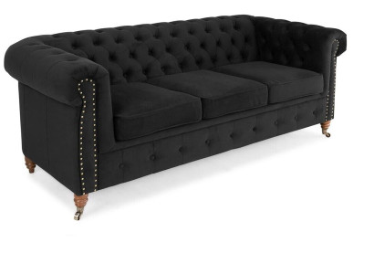 Chesterfield 3 Seater Couch Textile Fabric Sofa Noble Design Classic Furniture new