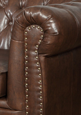 Chesterfield 3 Seater Sofa Leather Sofa Couch Upholstery Seat Sofas Three Seater