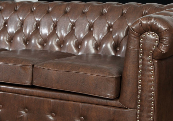 Chesterfield 3 Seater Sofa Leather Sofa Couch Upholstery Seat Sofas Three Seater