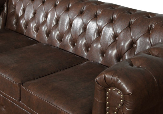Chesterfield 3 Seater Sofa Leather Sofa Couch Upholstery Seat Sofas Three Seater