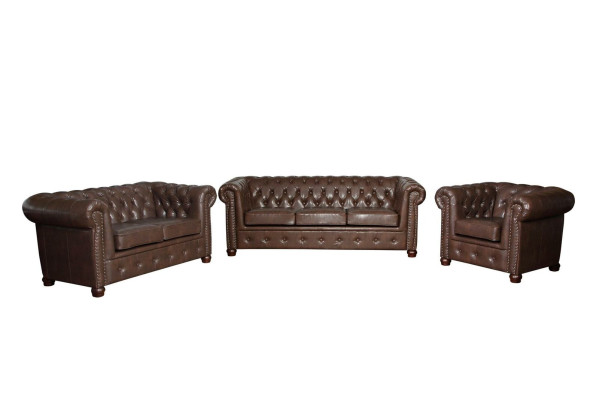Chesterfield 3 Seater Sofa Leather Sofa Couch Upholstery Seat Sofas Three Seater