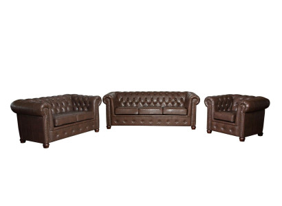Chesterfield 3 Seater Sofa Leather Sofa Couch Upholstery Seat Sofas Three Seater