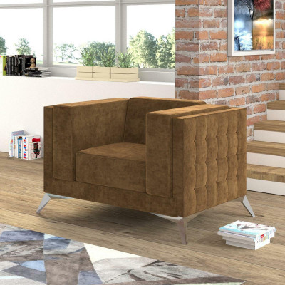 Chesterfield Armchair TV Couch 1 Seater Sofa Fabric Couches Upholstery Textile