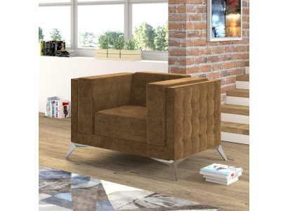 Chesterfield Armchair TV Couch 1 Seater Sofa Fabric Couches Upholstery Textile