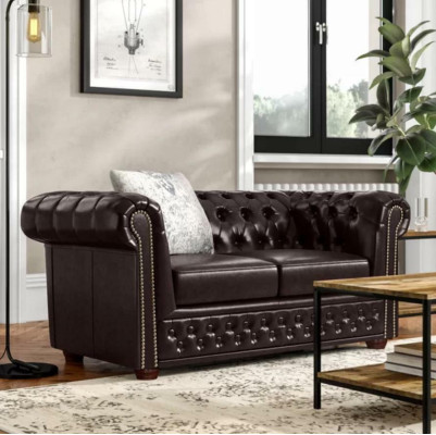 Design Sofa 2 Seater Couch Chesterfield Upholstery Seat Suite Leather Textile new