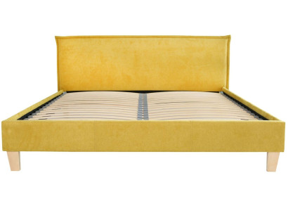 Double bed Bed Beds Upholstery Bedroom bed base Marriage Yellow Textile Fabric