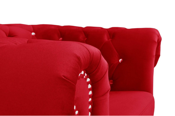 Chesterfield Textile Couch Upholstery 2-Seater Fabric Sofas Couches red Two-seater