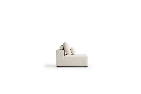 White five-seater textile sofa Living room furniture Upholstered sofa Relax seater sofa