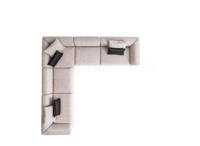 Taupe Corner sofa Corner sofa set Compact sofa corner Textile furniture Seating area sofa