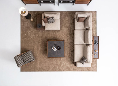Sofa Set Living landscape Corner sofa Suite Fabric set Textile Sofas