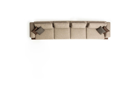 Large Beige Sofa Upholstered furniture Six-seater Designer Seating Set Textile