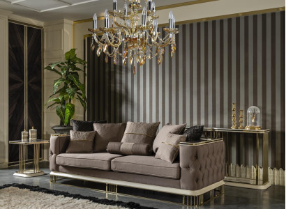 Three Seater Sofa Couch Living room Furniture Luxury Sofas Couches Metal Textile